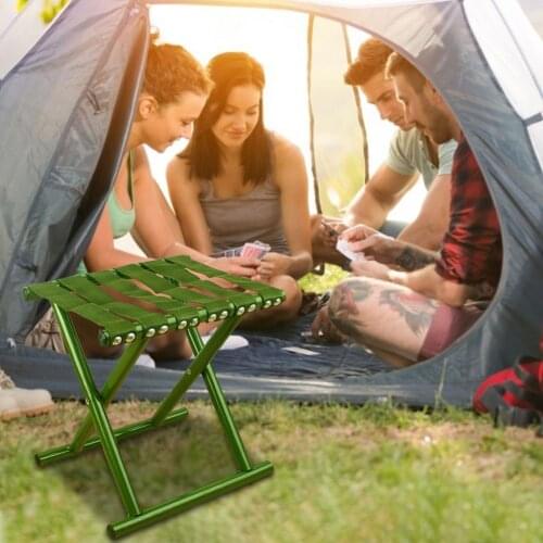 Outdoor Folding Stool Stainless Steel Portable Fishing Chair Small Stool For Picnic BBQ Beach Garden Camping Fishing