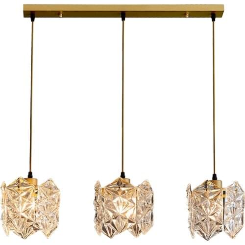 Postmodern light luxury simple chandelier Nordic restaurant dining room bar aisle three-head chandelier