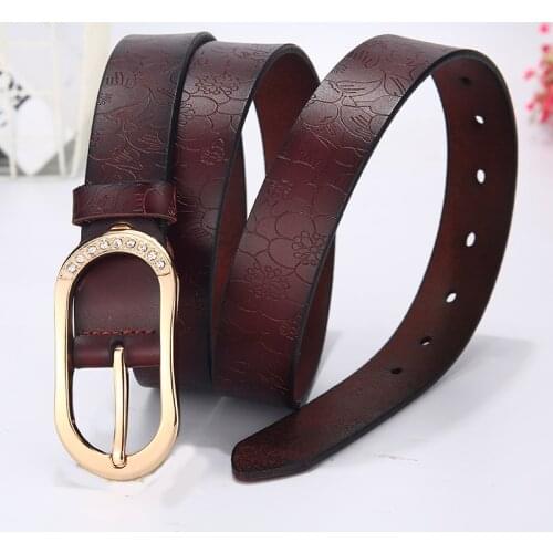Aoluolan luxury designer belts for women pin buckle belts top genuine leather belts for waist women High quality