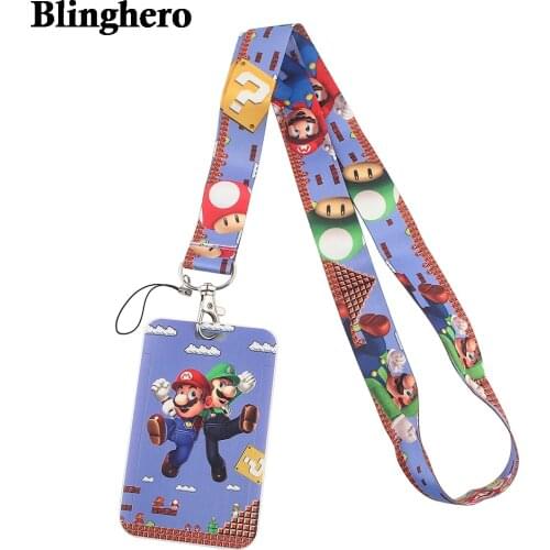 CB166 Cartoon Game Keychain Neckband Lanyard USB ID Card Badge Holder Mobile Belt Lanyard Cell Phone Accessories