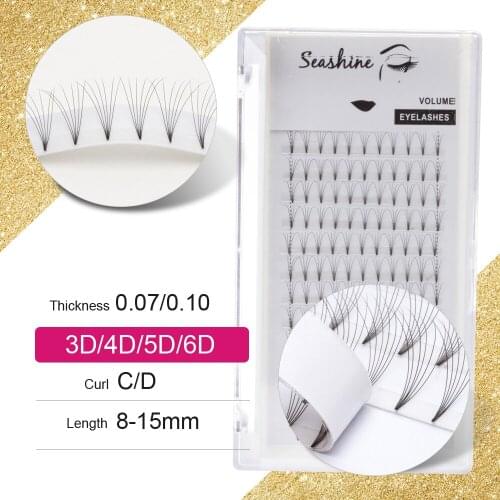 5 Trays Short Stem Volume Fans Lashes Supplies 3D-6D Black Mink Eyelash Extension Russian Volume Eyelash Extensions Handmade