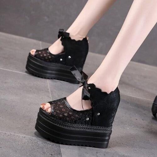 New Arrival 2021 Summer Platform Sandals Women 12CM Wedges Thick Bottom Casual Shoes Comfortable White Buckle Sandals Sneakers