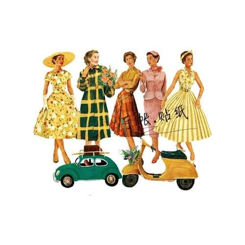 20PCS Retro fashion lady Paper Stickers Crafts And Scrapbooking stickers book Decorative sticker DIY Stationery