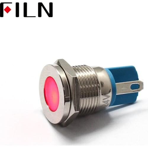 LED Metal Indicator Light 12mm Waterproof Signal Lamp 12V Red Yellow Green White Blue Pilot Seal Bulb