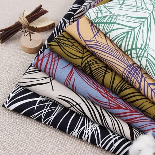 100X145cm Geometric Floral Printed Fabric Cotton Linen Fashion DIY Sewing Dress Blouse Shirt Linings Needlework Tissu