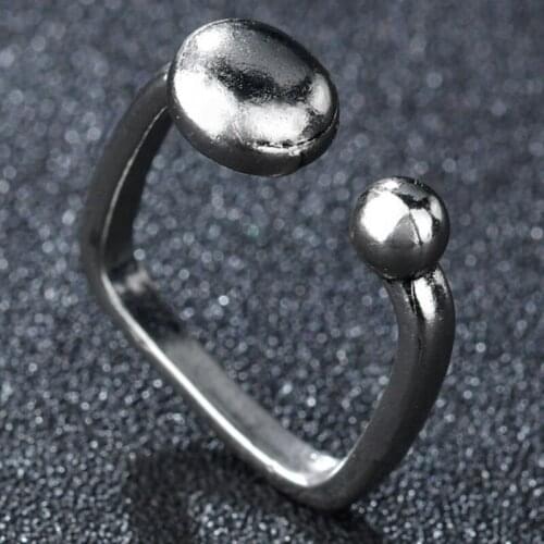 Vintage Double Ball Rings For Women Engagement Mens Fashion Jewelry Rings For Male Party Wedding Square Shape