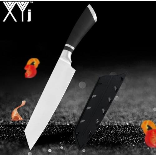 XYj Beef Chef Knife 8 inch Japanese High Carbon Stainless Steel Knife With Free Gift Kitchen Knife Sheath Cover Case Guard Tool