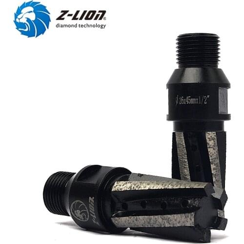 Z-LION 1 Piece Diamond Cnc Finger Bit 1/2" Thread For Granite Marble Grinding 5 Segment Diamond Finger Bits