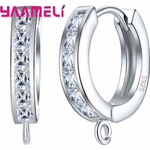 New Charm Rhombus Earring Loop 925 Sterling Silver Hoop With Fashion Design Earrings Ear Accessories For Women Jewelry