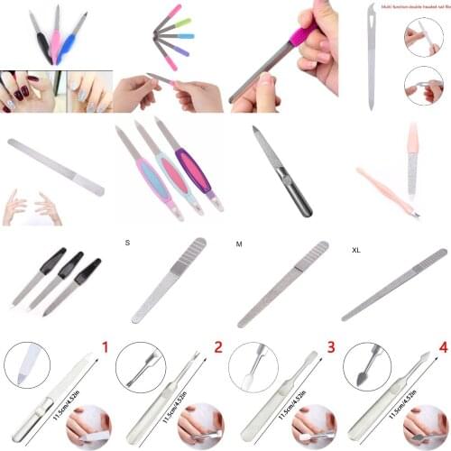 1/2/5pcs/lot Pro Stainless Steel Nail File Double Side Fold Grinding Rod Manicure Pedicure Scrub Nail Arts Tools Nail Files