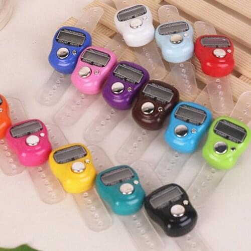 1Pcs Mini Stitch Marker Row Finger Counter LED Electronic Digital Tally Counter Tools Random Color