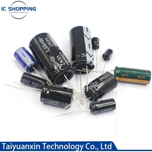 20PCS 100V 160V 200V 250V 400V 450V Aluminum Electrolytic Capacitor 1 2.2 3.3 4.7 10 22 33 47 68 100 120 150 220 330 470 1000UF