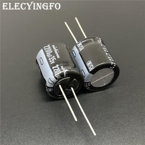 5Pcs/20Pcs 2200uF 35V NICHICON RS Series Low frofile 18x20mm 35V2200uF Aluminum Electrolytic Capacitor