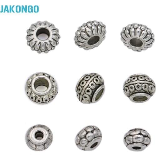 Antique Silver Plated Spacer Beads Loose Beads fit European Necklace Bracelet Jewelry Making Jewelry Findings DIY Handmade Craft