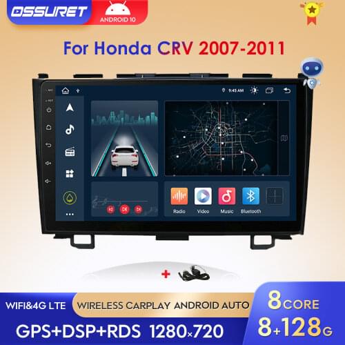 Car Radio Multimedia Player 2 din 9"Android 10 Auto Radio navigation for Honda CRV CR-V 2006-2011 stereo wifi navi gps