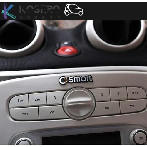 Car Sticker Steering Wheel Styling Decoration For Mercedes Smart 453 451 450 fortwo forfour Aluminum alloy logo decal ornament