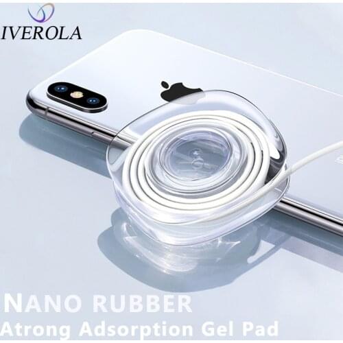 Univerola Nano Rubber Pad Car Phone Holder For Wall Suction Car Phone Stand Cable Winder Strong Adsorption Gel Pad Sticke
