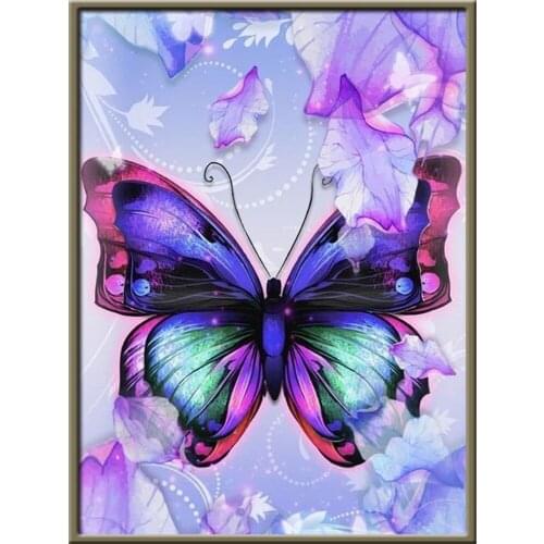 Butterfly Flower DIY Cross Stitch 11CT Embroidery Kits Needlework Craft Set Cotton Thread Printed Canvas Home Decoration Sale