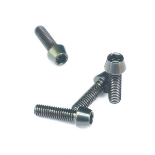 LOT 4 M6 x 20mm Black TC4 GR5 Titanium Alloy Allen Hex Screw Taper Cone Head Bolts For Bicycle