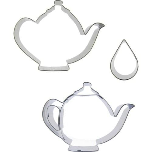 Teapots, Water drops, Coffee pots shaped 3 piece biscuit cutting molds, baking tools, cake decorating soft candy tools