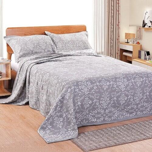 Pure cotton blanket for summer cool blanket throws air conditioning sheet for Queen size 220cm*180cm Super cozy soft gauze quilt