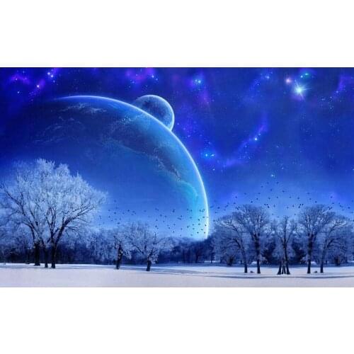 Snow night under the stars The wooden puzzle 1000 pieces ersion jigsaw puzzle white card adult childrens educational toys