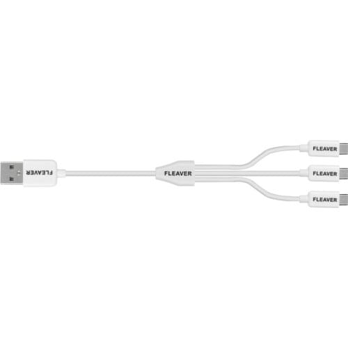 FLEAVER white 1meter 3 in 1 micro usb data charger cable for andorid phones and tables free shipping