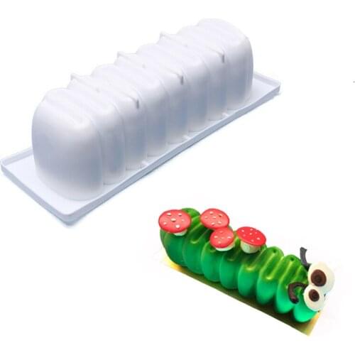 Italian Caterpillar Toast Silicone Mold Cake Mold White Sandblasting DIY Dessert Pastry Cake Decorating Tools Kitchen Bakeware