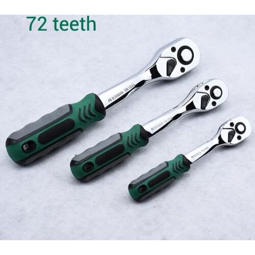 1/4" 3/8" 1/2" inch 72 Teeth 24 Teeth Ratchet Wrench Ratchet Socket Spanner Handle Quick Release Wide Used Hand Tools