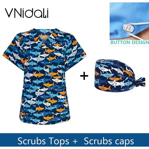 Women and men Scrubs Top V-Neck Uniforms Hospital Staff medical blouse Nursing Uniform Scrubs Shirt surgeon uniforms