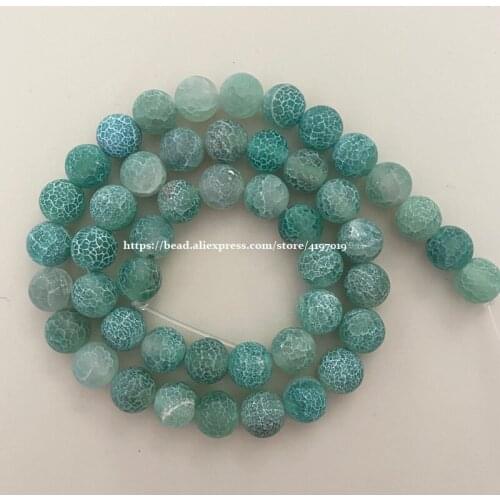 Natural Stone Frost Crab Green Agates Round Loose Beads 6 8 10 12MM Pick Size For Jewelry Making