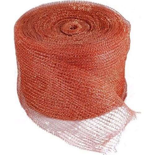 Knitted Copper Mesh For Bat Copper Blocker Stopper Copper Mesh Scrubber Pipeline Barrels Clean Gap Filling Mesh