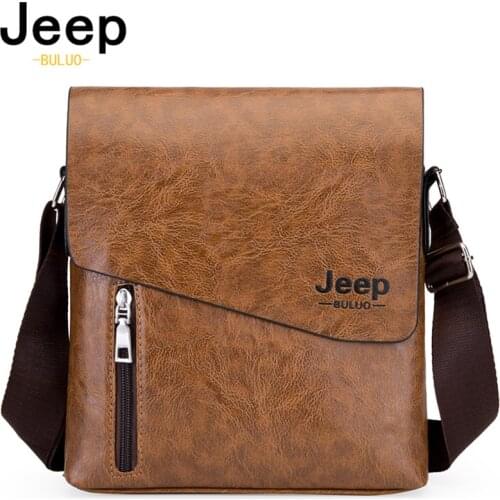 BULUOJEEP Brand High Quality Leather Messenger Bags For Men New Style Mans Tote Bag Fashion Crossbody Shoulder Bags JEEP1502