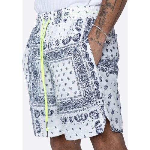 Summer Mens Loose Cashew Flower Shorts European And American Hong Kong Style Casual Basketball Hip-Hop Beach Five-Point Pants