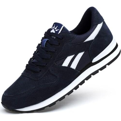 Autumn PU Leather Man Sneakers Mens Sports Shoes Mens Running Sneakers Man Sport Blue Jogging Tennis 2020 Sneekers Gym GME-1593