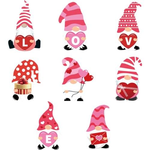 New Design 8pcs Cute Plastic Valentines Day Decorations Outdoor Garden Lawn Yard Sign with Stakes Home Garden Decoration