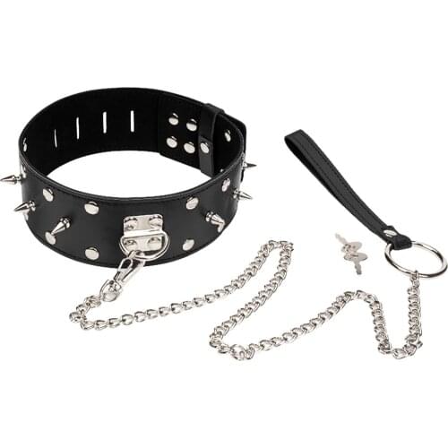 EXVOID Rivet Elements Neck Collar and Leash Slave Lock Collar Sex Toys For Couples BDSM Bondage Adult Games Slave Restraints