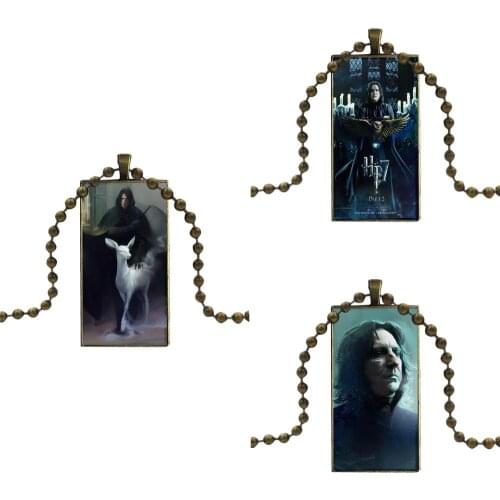 Severus Snape Fashion For Girls Glass Cabochon Pendant Necklace Rectangle Fashion Necklace