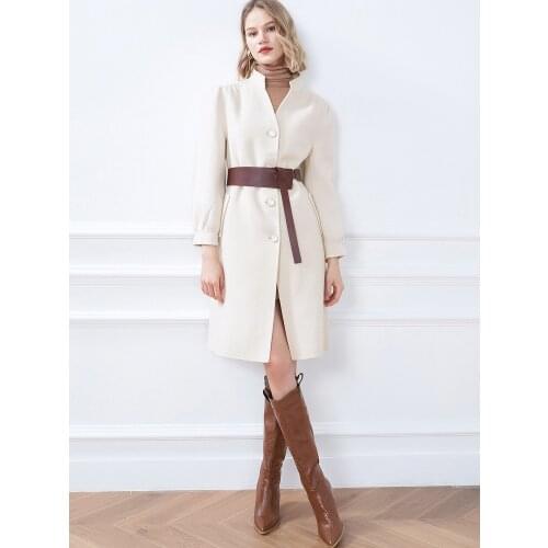 Womens Clothing 2021 Winter New Double Faced Wool Coat Fashion Slim Temperament Tweed Coat