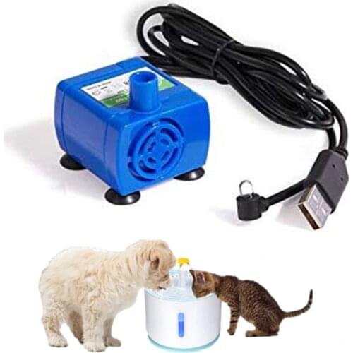 Pet Drinking Fountain Pump LED Light Cat Water Fountain Pump Accessory Replacement For Cat Flowers Drinking Bowl Water Dispenser