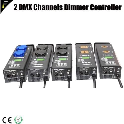 Simple 2 Channels DMX 512 Dimmer Pack 2ch Stage Light Performance Equipment Linear Dimming Controller Pack EU/US/AU/UK Socket