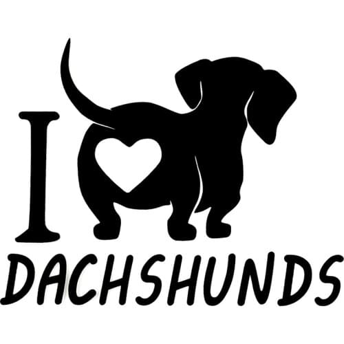 S51174 Various Sizes/Colors Car Stickers Vinyl Decal I Love Dachshunds Motorcycle Decorative Accessories Waterproof
