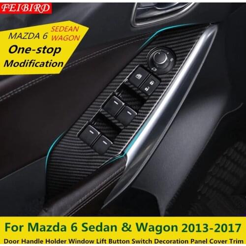 Interior For Mazda 6 Sedan & Wagon 2013-2015 2016 2017 Door Handle Holder Window Lift Button Switch Decoration Panel Cover Trim