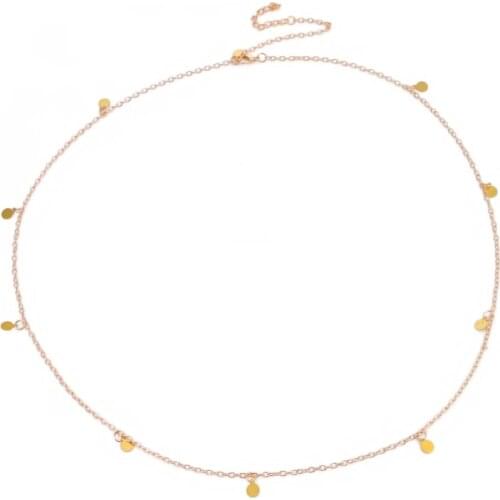 Boho Summer Beach Body Jewelry for Women Golden Copper Beads Waist Belly Chains Necklaces Round Sequin Sexy Waist Chains