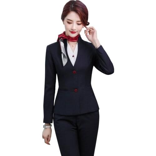 Fashion Women Pant Suits Blazer and Jackets Sets Ladies Work Business Office Uniform Styles Pantsuits OL