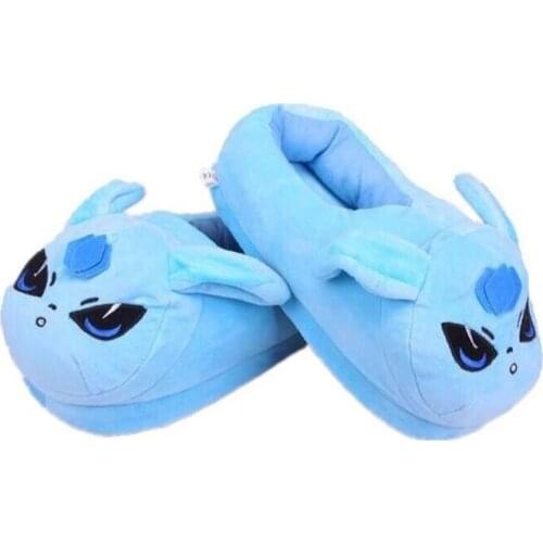 Winter Warm Blue Elves Cartoon Slippers Unisex Lovers Slippers Pattern Plush Shoes Women Men Home House Slippers Gifts