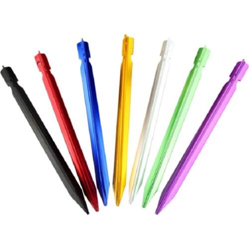 10pcs / set 18cm Outdoor Travel Tent Accessories Aluminum Alloy Tent Nail With Rope Pile Camping And Mountaineering Equipment
