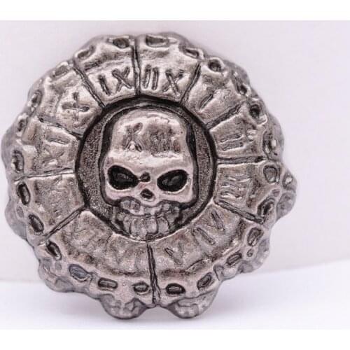 10 pcs Punk Biker Antique Silver Roman NO. Skull Leather Conchos Rivet Stud Leather Belt Wallet Decoration 34mm