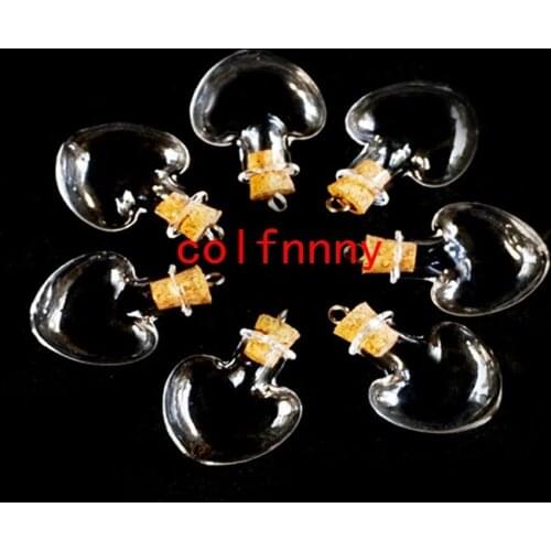 1000pcs/lot Fast Shipping heart glass bottle with eye hook small glass vial pendant Small Sample Vials mini glass perfume vial