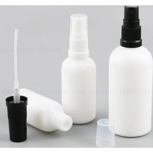 Round Empty glass bottle 15ml 1oz 30ml 50ml 100ml Essential Oil perfume e liquid Bottle With white black sprayer 20pcs